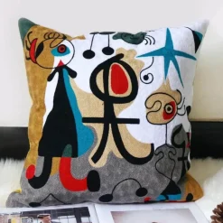 The Cushion Corner Bettzeug|Wohndeko-Picasso bestickte Kissenbezüge – Künstlerische Sofadekoration