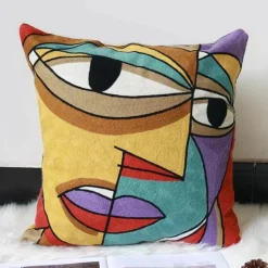 The Cushion Corner Bettzeug|Wohndeko-Picasso bestickte Kissenbezüge – Künstlerische Sofadekoration