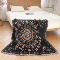 Warm Embrace Bettzeug-Picknickmatten-Sofabezug mit Geo-Quaste – Outdoor-Matte und Sofaschutz