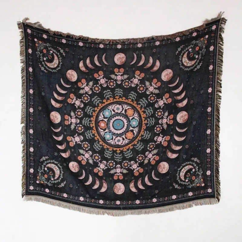 Warm Embrace Bettzeug-Picknickmatten-Sofabezug mit Geo-Quaste – Outdoor-Matte und Sofaschutz