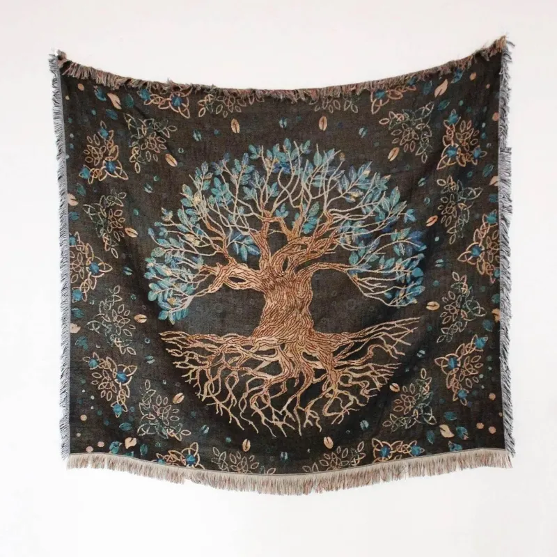 Warm Embrace Bettzeug-Picknickmatten-Sofabezug mit Geo-Quaste – Outdoor-Matte und Sofaschutz