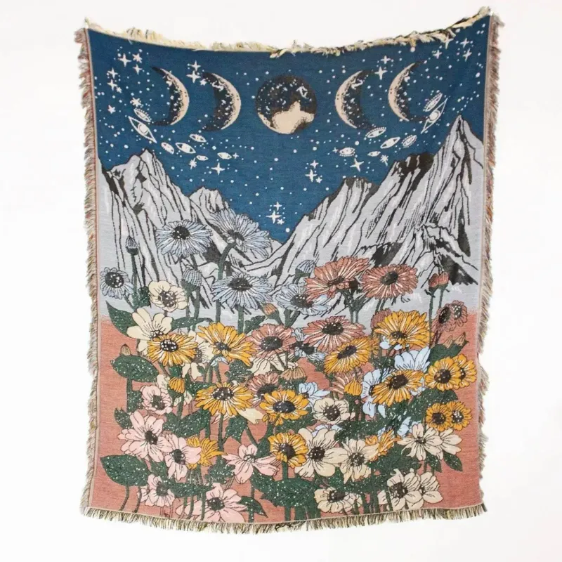 Warm Embrace Bettzeug-Picknickmatten-Sofabezug mit Geo-Quaste – Outdoor-Matte und Sofaschutz