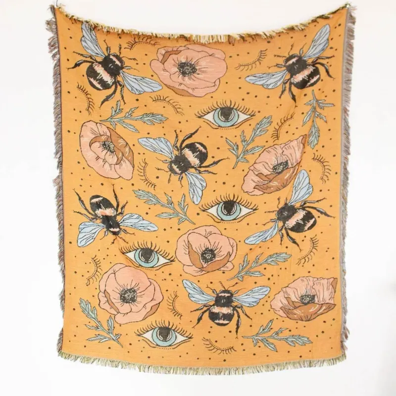 Warm Embrace Bettzeug-Picknickmatten-Sofabezug mit Geo-Quaste – Outdoor-Matte und Sofaschutz