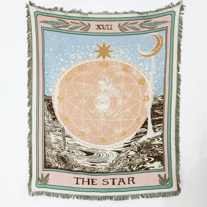 Warm Embrace Bettzeug-Picknickmatten-Sofabezug mit Geo-Quaste – Outdoor-Matte und Sofaschutz