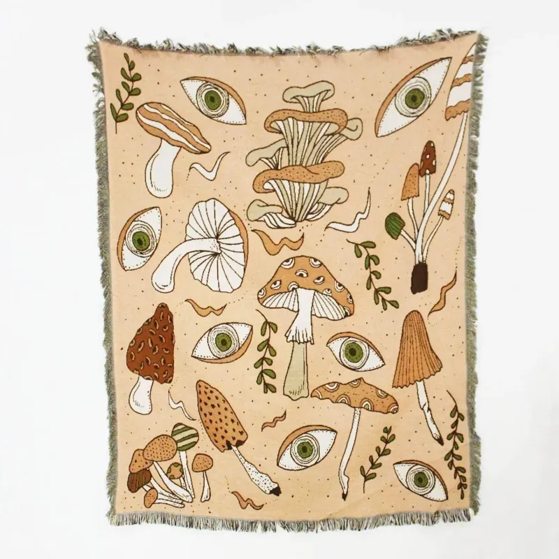 Warm Embrace Bettzeug-Picknickmatten-Sofabezug mit Geo-Quaste – Outdoor-Matte und Sofaschutz