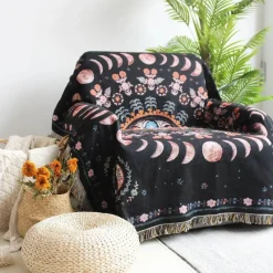 Warm Embrace Bettzeug-Picknickmatten-Sofabezug mit Geo-Quaste – Outdoor-Matte und Sofaschutz