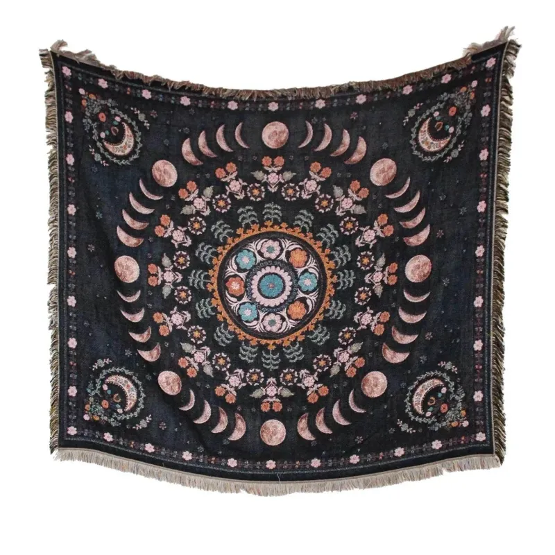 Warm Embrace Bettzeug-Picknickmatten-Sofabezug mit Geo-Quaste – Outdoor-Matte und Sofaschutz