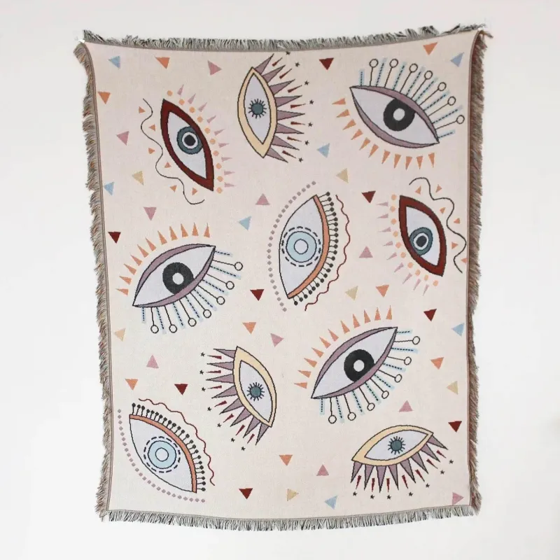 Warm Embrace Bettzeug-Picknickmatten-Sofabezug mit Geo-Quaste – Outdoor-Matte und Sofaschutz