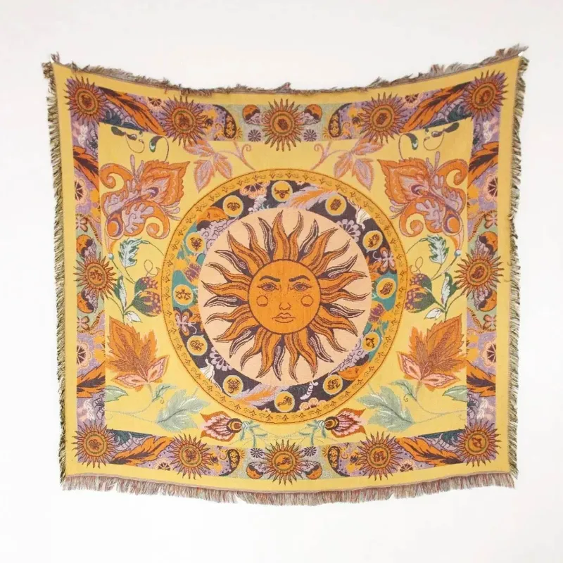 Warm Embrace Bettzeug-Picknickmatten-Sofabezug mit Geo-Quaste – Outdoor-Matte und Sofaschutz