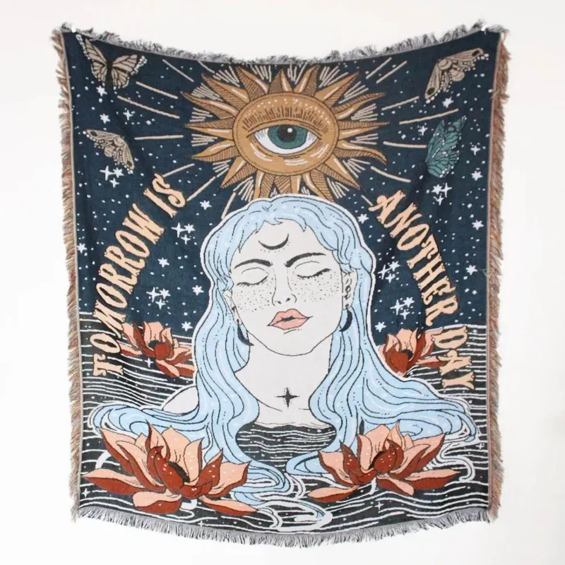 Warm Embrace Bettzeug-Picknickmatten-Sofabezug mit Geo-Quaste – Outdoor-Matte und Sofaschutz