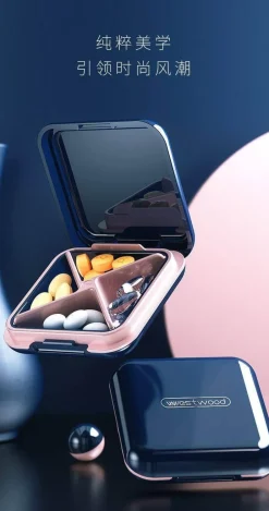 The Relaxation Nook Gesundheits-Gadgets|Gesundheits- Und Entspannungstools-Pillendose mit 4 Fächern – Reisekapselhülle für Medikamente