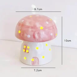 The Decor Haven Beleuchtung-Pilz Keramik Nachttischlampe - Verträumtes Nachtlicht