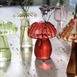 Tom Küche & Esszimmer-Pilzförmige Glasvase für moderne Wohnkultur und Tischdekoration