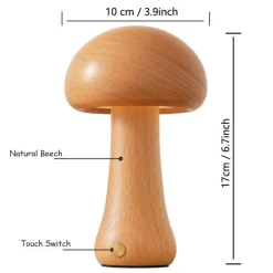 The Light Loft Beleuchtung-Pilzlampe aus Massivholz - Einzigartige Tischleuchte