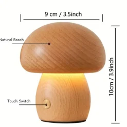 The Light Loft Beleuchtung-Pilzlampe aus Massivholz - Einzigartige Tischleuchte