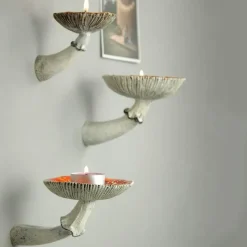 The Gilded Nest Wohndeko-Pilz-Wandregal - Schwebendes Harzdekor