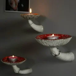 The Gilded Nest Wohndeko-Pilz-Wandregal - Schwebendes Harzdekor