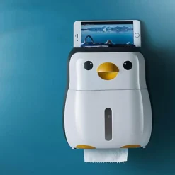 The Blissful Bath Badezimmer-Pinguin-Toilettenpapierhalter – Niedliches Badezimmer-Organizer-Dekor