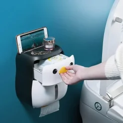 The Blissful Bath Badezimmer-Pinguin-Toilettenpapierhalter – Niedliches Badezimmer-Organizer-Dekor