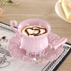 Feast u0026 Flair Küche & Esszimmer-Pink Princess Teetassen-Set – Elegantes 180 ml Porzellan-Trinkgeschirr