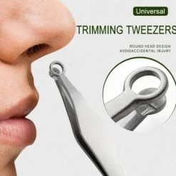 PureGlow Männerpflege|Frauenpflege-Pinzette zum Trimmen von Nasenhaaren – Pflegewerkzeug mit runder Spitze