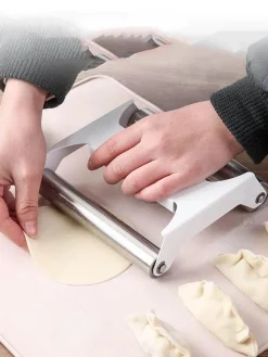 Tom Küche & Esszimmer-Pizzaroller/Docker aus Edelstahl – Gebäckwerkzeug für Teig