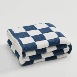 Cozy Haven Bettzeug-Plüschdecke mit Schachbrettmuster – weicher Überwurf für Sofa und Heimdekoration