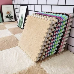 Kinder The Decor Haven Kinderwagen & Zubehör|Gadgets Für Zuhause-Plüschige Winter-Puzzlematte - Weiche DIY-Spielmatte