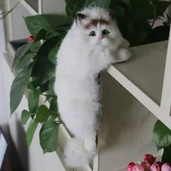 The Gilded Nest Wohndeko-Plüschkatzenfigur - Niedliche Schreibtischdekoration