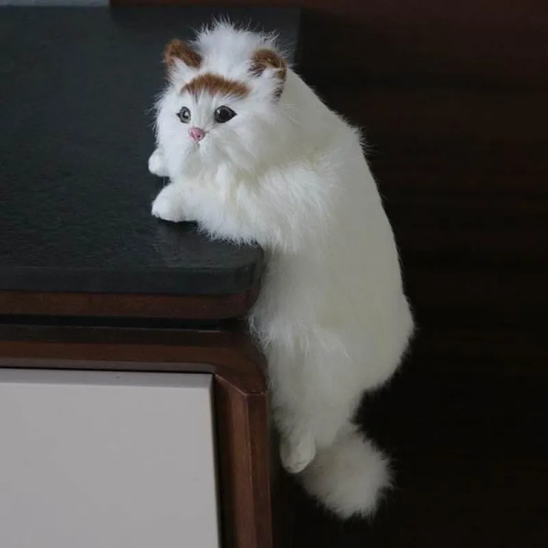 The Gilded Nest Wohndeko-Plüschkatzenfigur - Niedliche Schreibtischdekoration