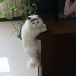 The Gilded Nest Wohndeko-Plüschkatzenfigur - Niedliche Schreibtischdekoration