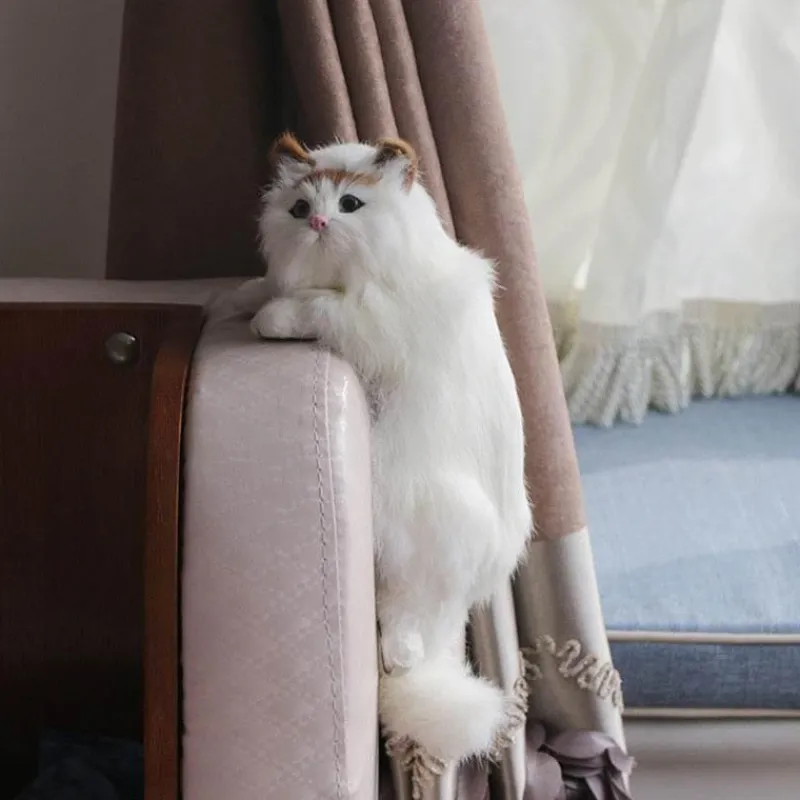 The Gilded Nest Wohndeko-Plüschkatzenfigur - Niedliche Schreibtischdekoration