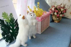 The Gilded Nest Wohndeko-Plüschkatzenfigur - Niedliche Schreibtischdekoration