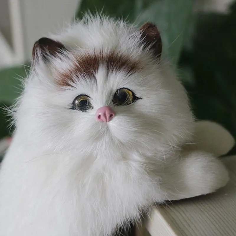 The Gilded Nest Wohndeko-Plüschkatzenfigur - Niedliche Schreibtischdekoration