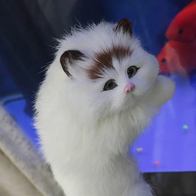 The Gilded Nest Wohndeko-Plüschkatzenfigur - Niedliche Schreibtischdekoration