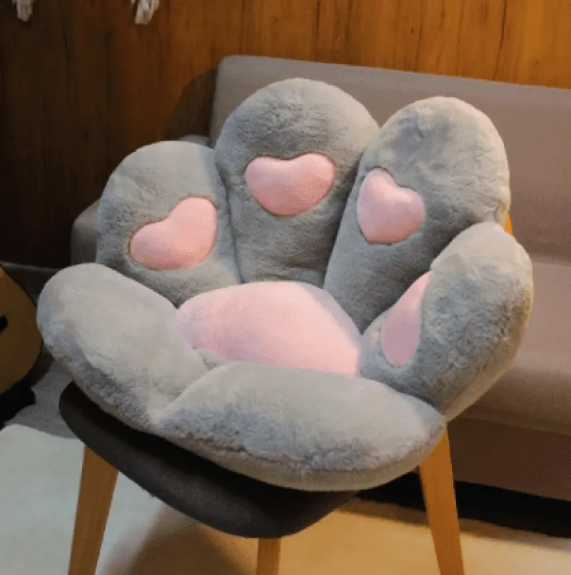 The Gilded Nest Wohndeko-Plüschkissen mit Katzenpfotenmotiv – süßes, buntes Sitzkissen für Haustiere