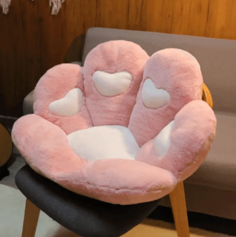 The Gilded Nest Wohndeko-Plüschkissen mit Katzenpfotenmotiv – süßes, buntes Sitzkissen für Haustiere