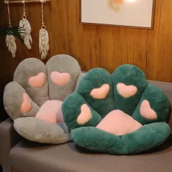 The Gilded Nest Wohndeko-Plüschkissen mit Katzenpfotenmotiv – süßes, buntes Sitzkissen für Haustiere