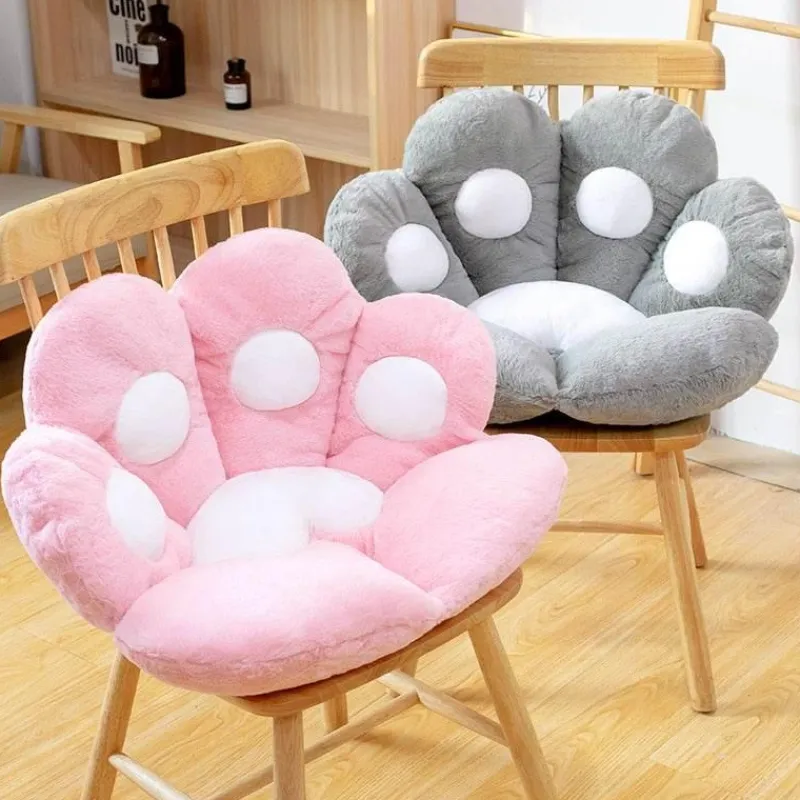 The Gilded Nest Wohndeko-Plüschkissen mit Katzenpfotenmotiv – süßes, buntes Sitzkissen für Haustiere