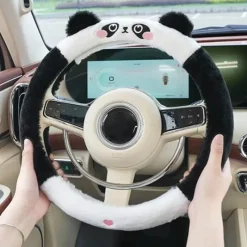 Wild u0026 Free Gear Autozubehör|Automobilindustrie-Plüsch-Lenkradbezug mit Tiermotiv – weiches Winter-Auto-Accessoire