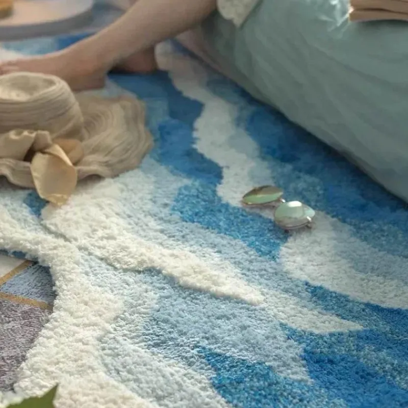 Accent u0026 Adorn Boden & Teppiche-Plüsch-Wellenteppich – Weicher, rutschfester Teppich im Surf-Stil