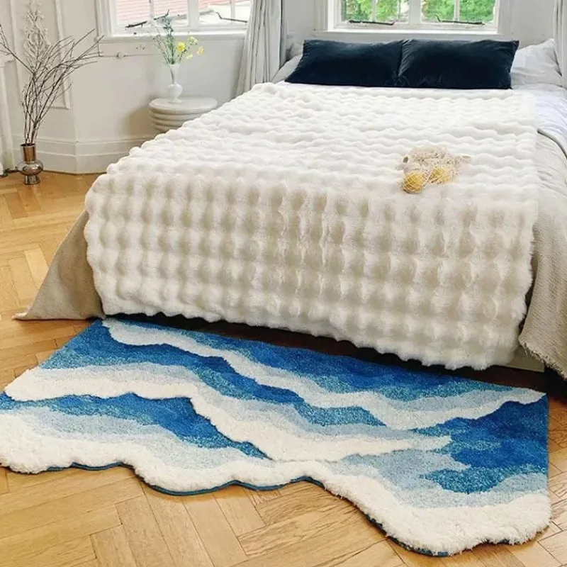 Accent u0026 Adorn Boden & Teppiche-Plüsch-Wellenteppich – Weicher, rutschfester Teppich im Surf-Stil