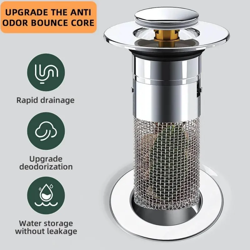 Tranquil Waters Badezimmer|Küche & Esszimmer-Pop-up-Spülbeckensieb – Abflussabdeckung gegen Verstopfung