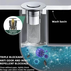 Tranquil Waters Badezimmer|Küche & Esszimmer-Pop-up-Spülbeckensieb – Abflussabdeckung gegen Verstopfung