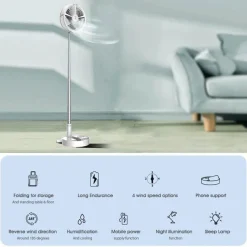 Comfort u0026 Style Beleuchtung-Portable Remote Control Air Conditioner Humidifier with LED Light - Compact Cooling Solution