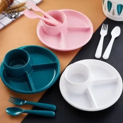 Space Savvy Küche & Esszimmer-Portionskontrolle, unterteilter Mahlzeitenplaner-Teller – Leitfaden für gesunde Ernährung