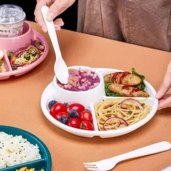 Space Savvy Küche & Esszimmer-Portionskontrolle, unterteilter Mahlzeitenplaner-Teller – Leitfaden für gesunde Ernährung