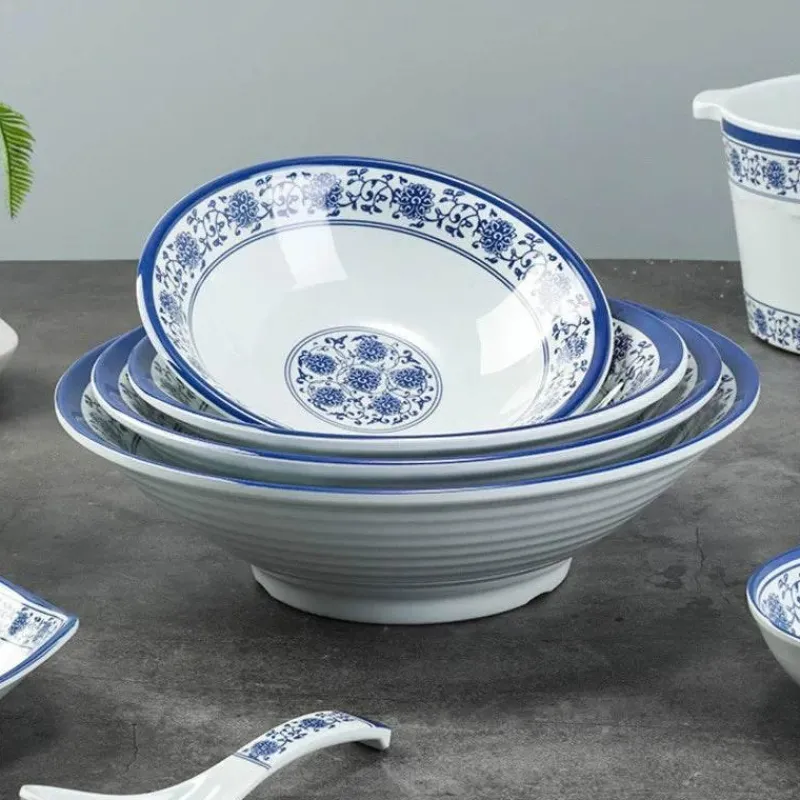 Elegance at the Table Küche & Esszimmer-Porzellan-Geschirrset - Blau-weißes Imitationsgeschirr