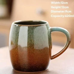 Plates u0026 More Küche & Esszimmer-Porzellantasse mit großem Fassungsvermögen – Keramiktasse für Kaffee und Tee fürs Büro