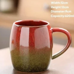 Plates u0026 More Küche & Esszimmer-Porzellantasse mit großem Fassungsvermögen – Keramiktasse für Kaffee und Tee fürs Büro